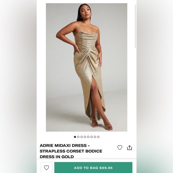 Gold strapless corset bodice dress - formal/wedding - Picture 2 of 2